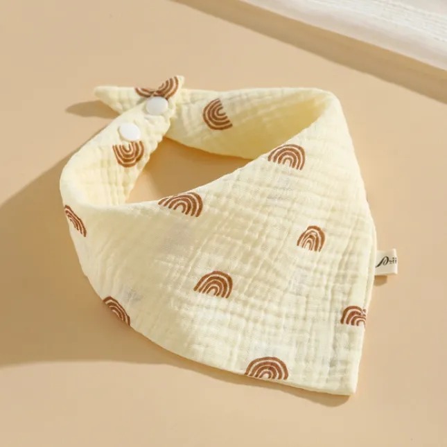 Baby Pure Cotton Gauze Bib – Rainbow Design