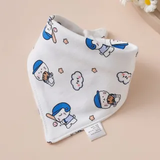 Baseball Cat Baby Triangle Cotton Bib