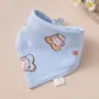 Blue Cat Baby Triangle Cotton Bib