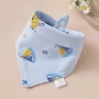 Blue Sailing Boat Baby Triangle Cotton Bib