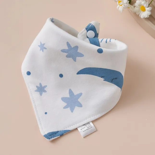 Blue Star Baby Triangle Cotton Bib