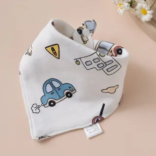 Car Design Baby Triangle Cotton Bib