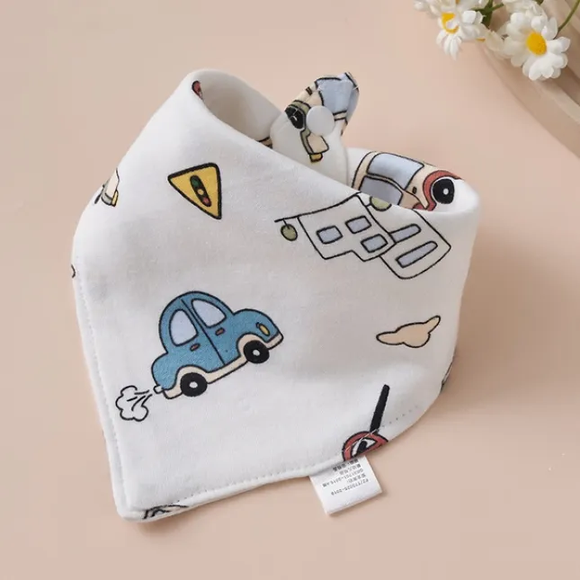 Car Design Baby Triangle Cotton Bib