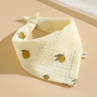 Baby Pure Cotton Gauze Bib – Lemon Design