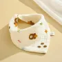 Baby Pure Cotton Gauze Bib – Orange Bear