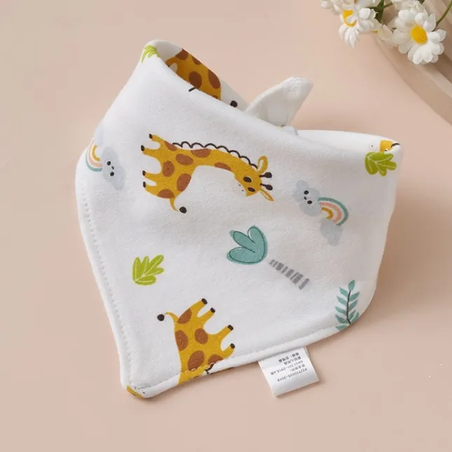 Giraffe Baby Triangle Cotton Bib