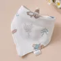 Gray Rabit Baby Triangle Cotton Bib