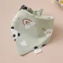 Green Panda Baby Triangle Cotton Bib