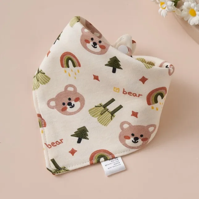 Little Bear Baby Triangle Cotton Bib