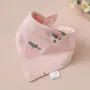 Pink Peach Baby Triangle Cotton Bib