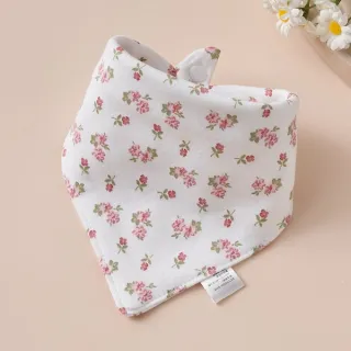 Small Flower Bush Baby Triangle Cotton Bib