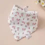 Small Flower Bush Baby Triangle Cotton Bib