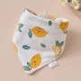 Yellow Lemon Baby Triangle Cotton Bib