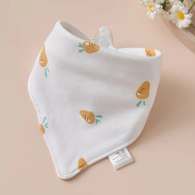 Yellow Radish Baby Triangle Cotton Bib
