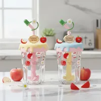Apple Cream Mixing Tumbler – Portable Milk & Coffee Tumbler with Straw