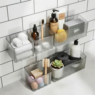 Transparent Face Towel Storage Box with Hook – Wall-Mounted & Countertop Design