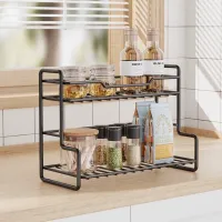 Double-Layer Desktop Storage Rack (Carbon Steel)