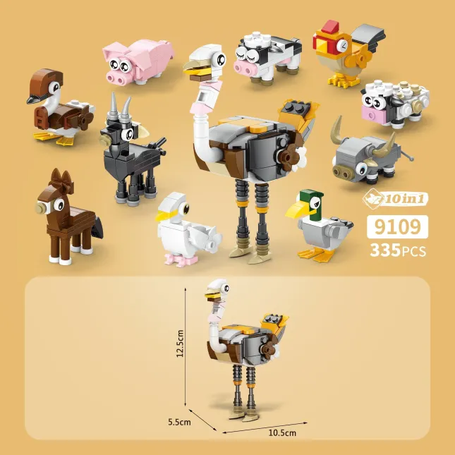 Cute Pet Farm 10-in-1 Building Block Box