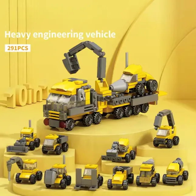 Heavy Engineering Vehicle — 10-in-1 Building Blocks Box
