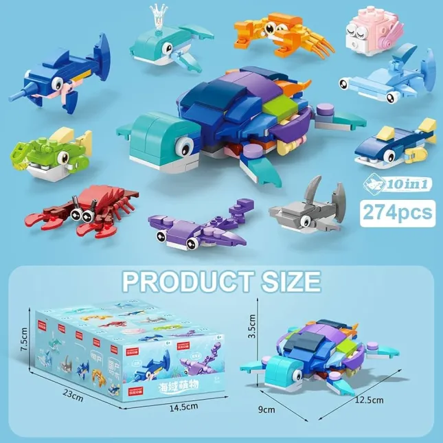 Sea Area Cute Things 10-in-1 Building Block Box