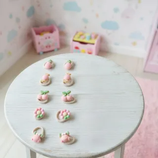 Kids Cute Crab Hair Rubber Band Set – Pink (10 Pcs)