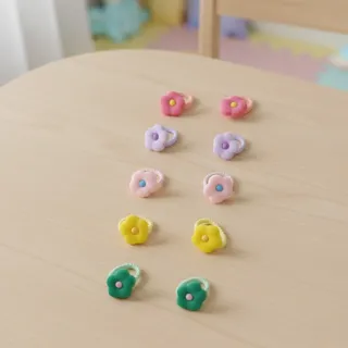 Kids Small Flower Hair Rubber Band Set (10 Pcs)