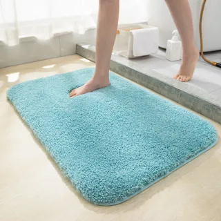 Blue Absorbent Non-Slip Toilet Floor Mat (40×60 cm)