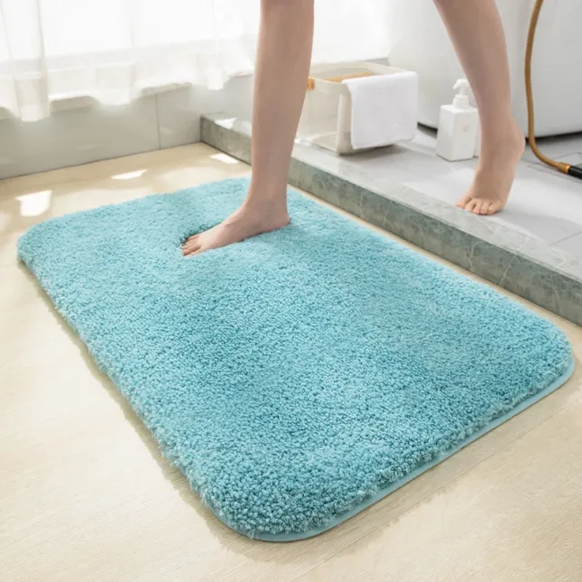Blue Absorbent Non-Slip Toilet Floor Mat (40×60 cm)