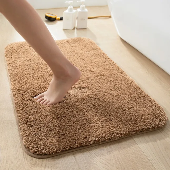 Chestnut Brown Absorbent Non-Slip Toilet Floor Mat (40×60 cm)