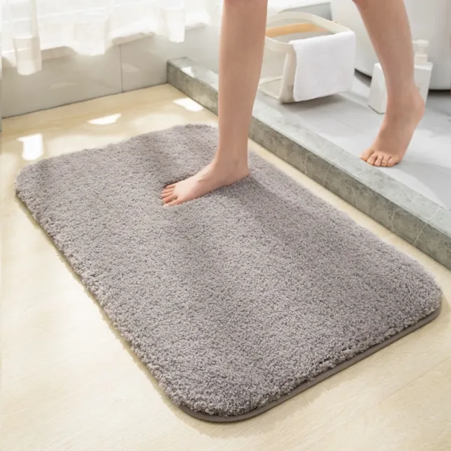 Dark Gray Absorbent Non-Slip Toilet Floor Mat (40×60 cm)