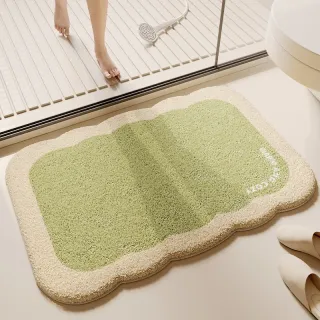 Fluffy Plush Bath Mat 40×60cm | Green Fruit Print | Soft Non-Slip Absorbent Bathroom Rug