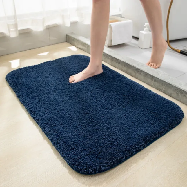 Navy blue Absorbent Non-Slip Toilet Floor Mat (40×60 cm)