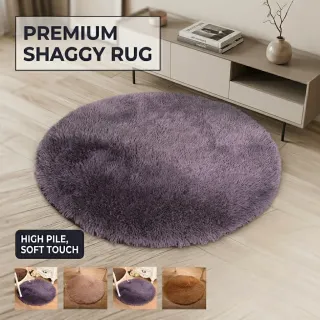 Round Fluffy Shaggy Rug — 100 cm Diameter