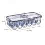 18 Grid Egg Storage Box with Lid & Date Timer – Stackable Clear PET Egg Container for Fridge