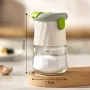 2-in-1 Quantitative Salt Shaker with Measured Dispenser — Glass Condiment Jar with Press-Button 0.5g Portion Control