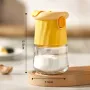 2-in-1 Quantitative Salt Shaker with Measured Dispenser — Glass Condiment Jar with Press-Button 0.5g Portion Control
