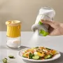 2-in-1 Quantitative Salt Shaker with Measured Dispenser — Glass Condiment Jar with Press-Button 0.5g Portion Control