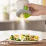 2-in-1 Quantitative Salt Shaker with Measured Dispenser — Glass Condiment Jar with Press-Button 0.5g Portion Control