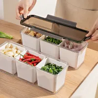 3-Compartment Sealed Fridge Storage Box with Drain Basket – Multi-Grid Fresh Keeping Container