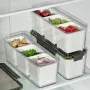 3-Compartment Ginger, Garlic & Onion Refrigerator Storage Box – Greyish Green