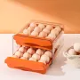 32-Grid Double Layer Drawer-Type Egg Storage Box – Transparent PET