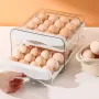 32-Grid Double Layer Drawer-Type Egg Storage Box – Transparent PET