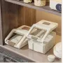 Airtight Rice Storage Container with Flip Lid & Measuring Cup – Cabinet Rice Dispenser Box