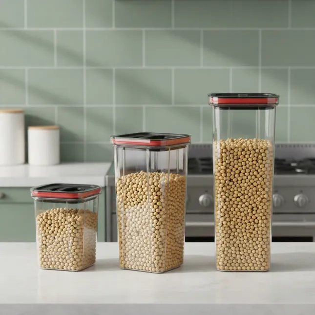 Cross Border Transparent Sealed Storage Jar - Black