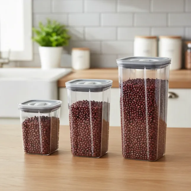 Cross Border Transparent Sealed Storage Jar - Gray