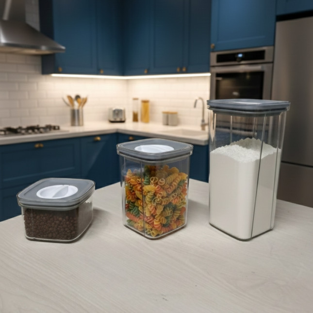 Cross Border Transparent Sealed Storage Jar - Gray