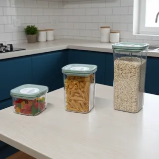 Cross Border Transparent Sealed Storage Jar - Green