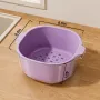 Double Layer Draining Basket for Vegetables & Fruits - Grape Purple