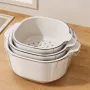 Double Layer Draining Basket for Vegetables & Fruits - Ivory White