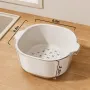 Double Layer Draining Basket for Vegetables & Fruits - Ivory White